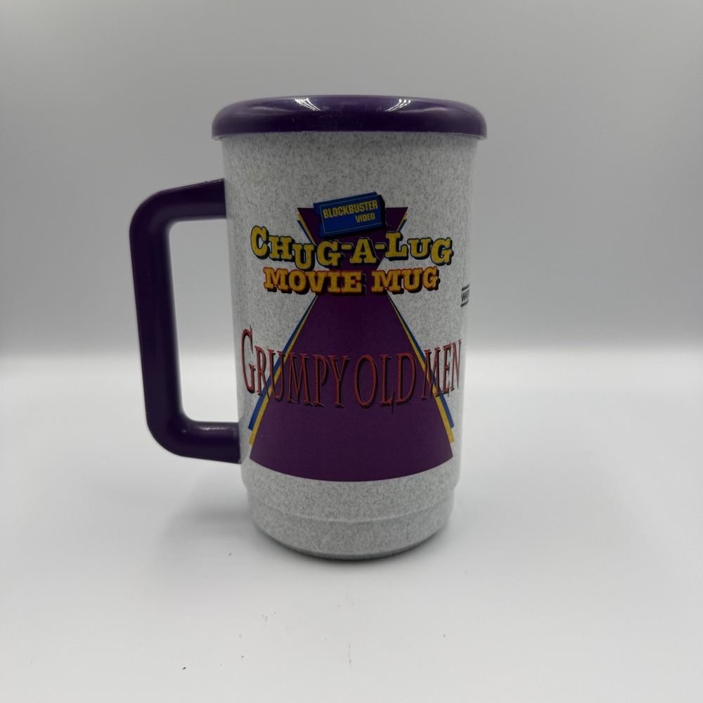Blockbuster Chug-A-Lug Movie Mug Grumpy Old Men Cup Vintage 90s Whirley